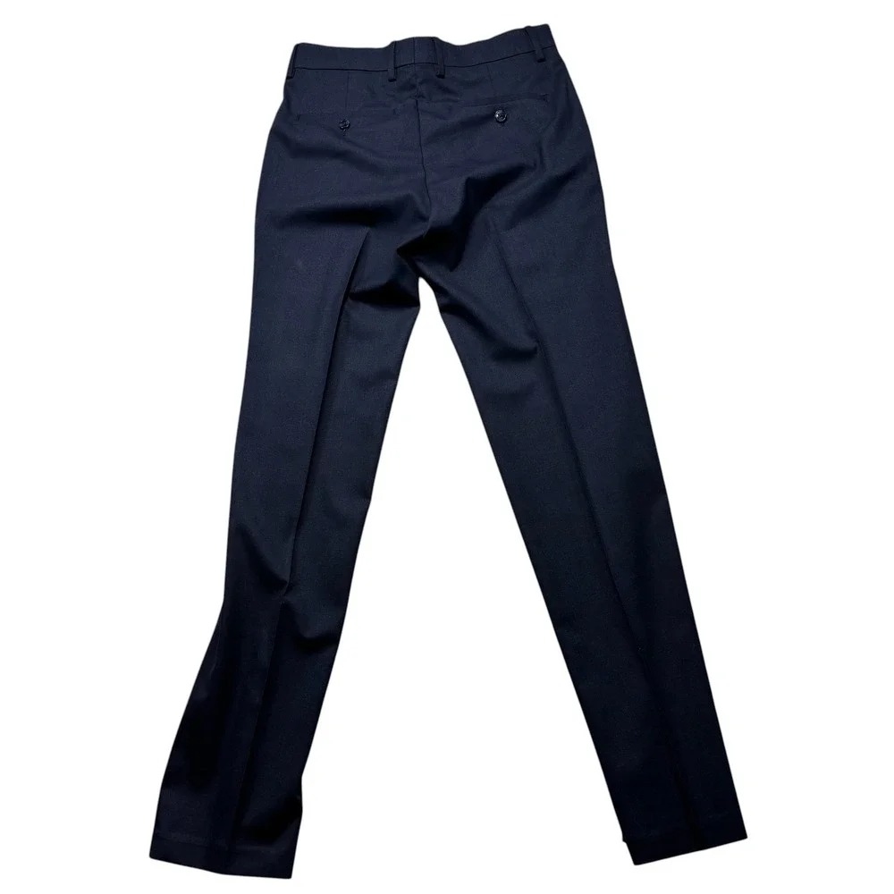 Kenneth Cole Reaction Men Navy Dress 30x32‎ Flat Front Stretch Trousers #k34